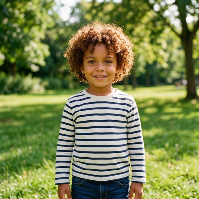 AI picture of their son at about 5 years old in a park