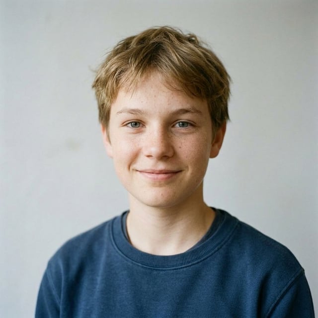 Junge mit 15, mit KI vorhergesagt