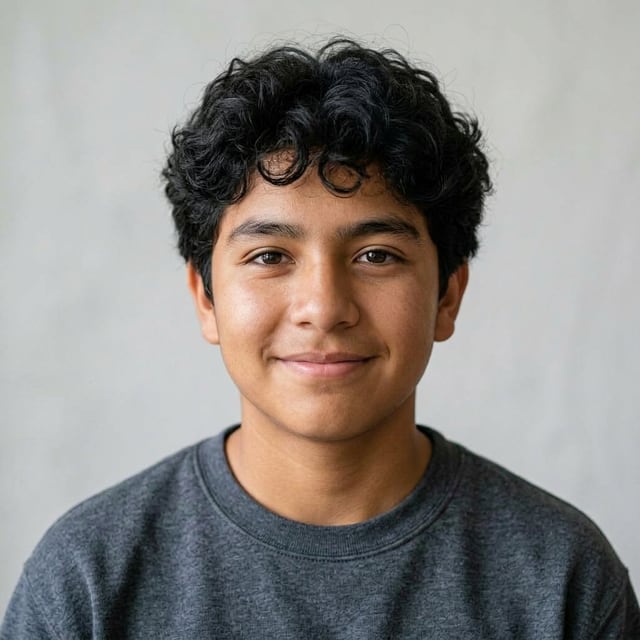 Niño a los 15 años, imagen hecha con IA