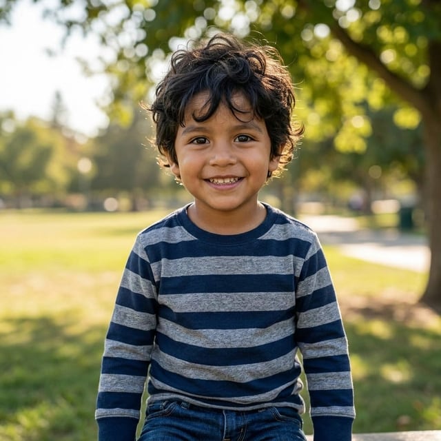 Niño a los 5 años, imagen hecha con IA
