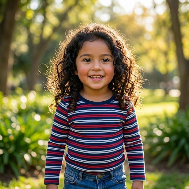 Niña a los 5 años, imagen hecha con IA