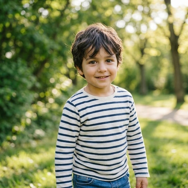 Garçon à 5 ans, image générée par IA