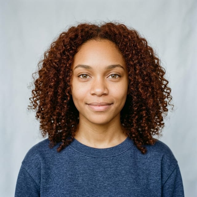 AI school-style portrait of their daughter at about 15