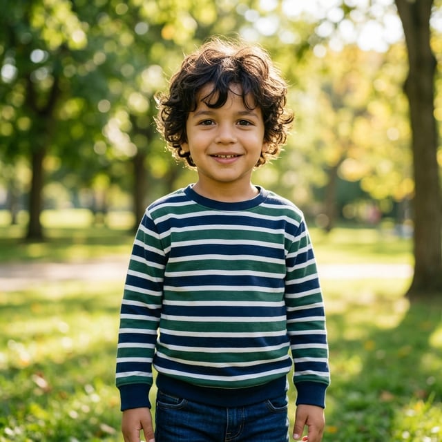 Menino aos 5 anos, previsto por IA